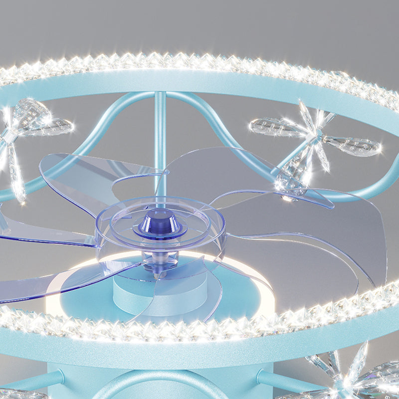 Multi Light Ceiling Fan Light Modern Style Metal Ceiling Fan Light for Children's Room