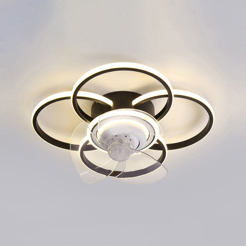 Metal Round Shape Ceiling Fans Light Modern Style 5-Lights Ceiling Fan Light