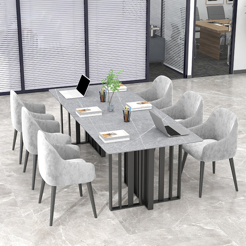 Industrial Rectangular Writing Desk Sintered Stone Office Desk for Office without Chair