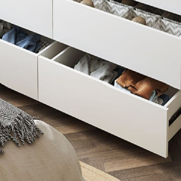Modern White Wood Chest Bedroom Storage Chest with Mute Rail