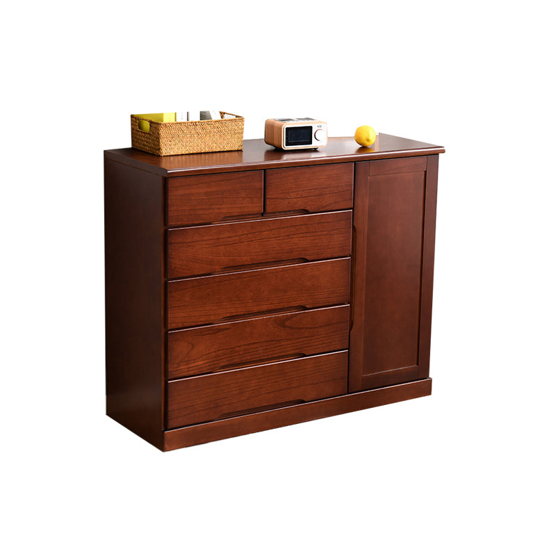 Modern Solid Wood Chest Bedside Storage Chest with Drawers and Doors