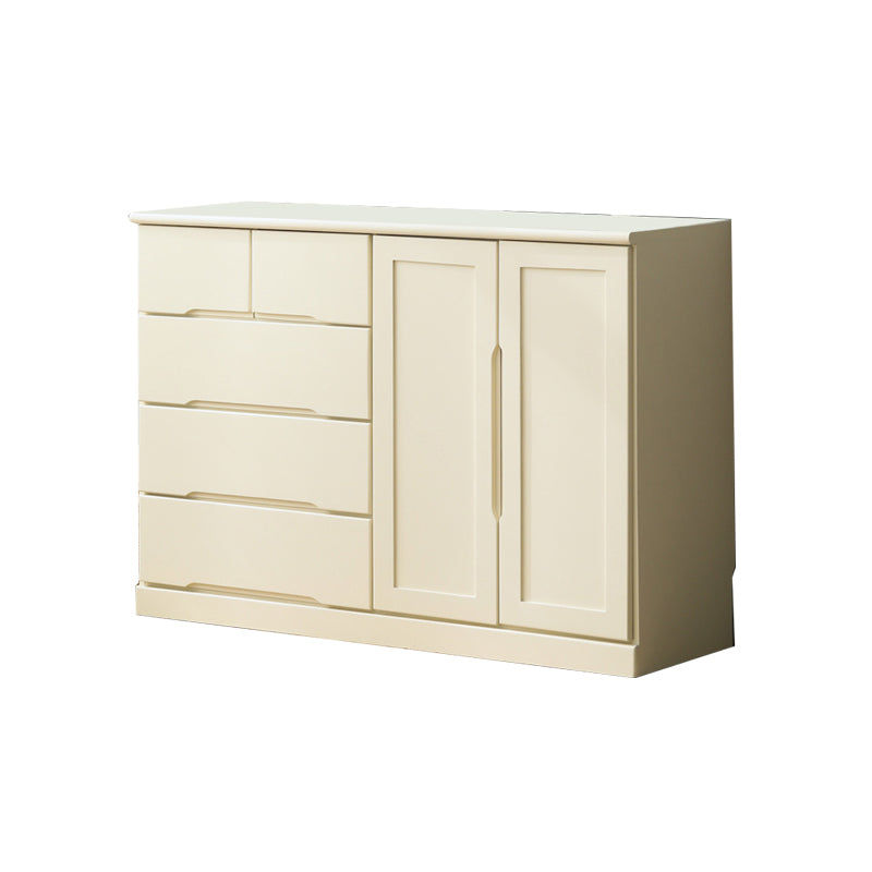 Modern Solid Wood Chest Bedside Storage Chest with Drawers and Doors