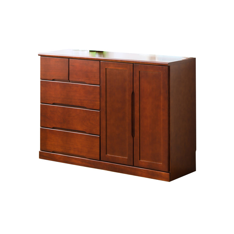 Modern Solid Wood Chest Bedside Storage Chest with Drawers and Doors