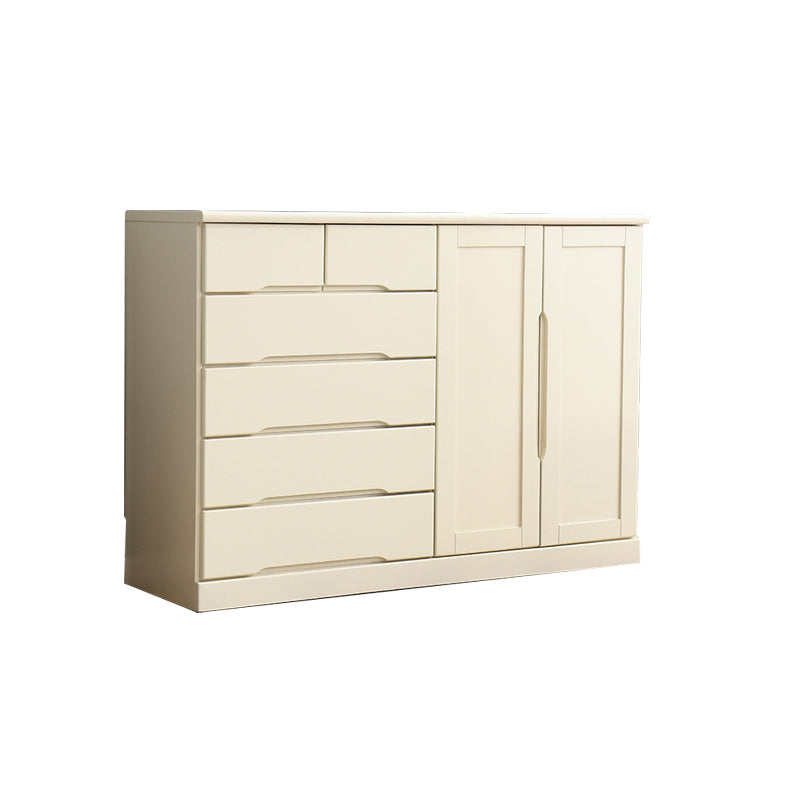 Modern Solid Wood Chest Bedside Storage Chest with Drawers and Doors