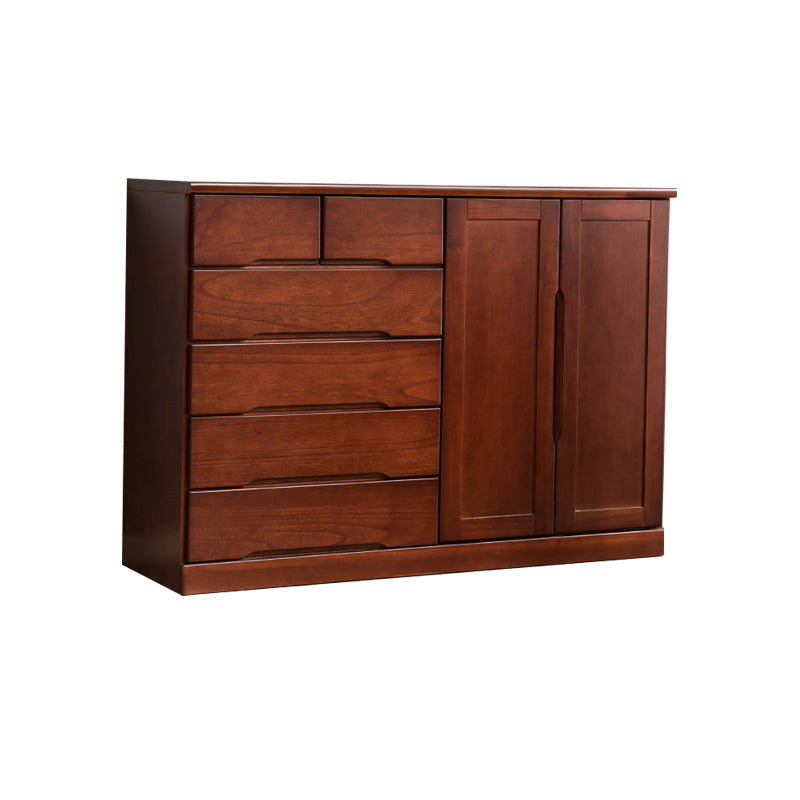 Modern Solid Wood Chest Bedside Storage Chest with Drawers and Doors