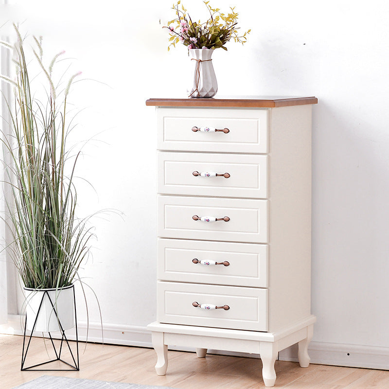 Modern Style Wooden Chest Bedside Storage Chest with Ceramic Handle