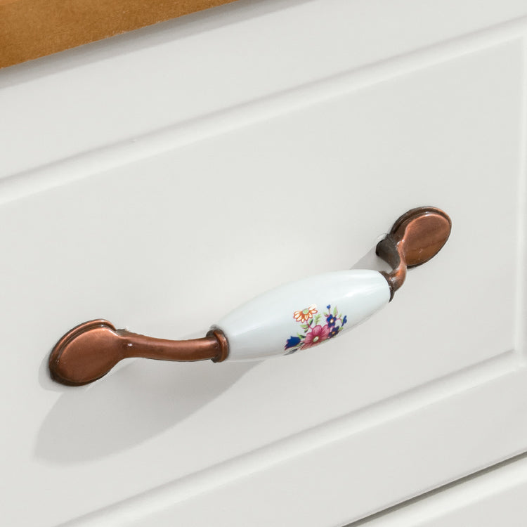 Modern Style Wooden Chest Bedside Storage Chest with Ceramic Handle