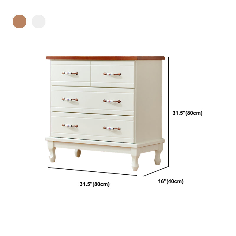 Modern Style Wooden Chest Bedside Storage Chest with Ceramic Handle