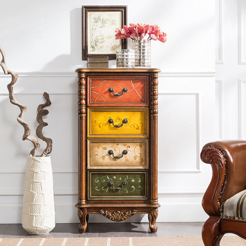 Traditional Style Lingerie Chest Vertical Storage Chest with 3 / 4 Drawers