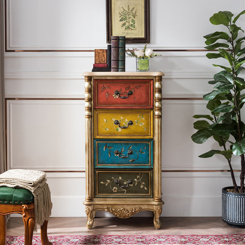 Traditional Style Lingerie Chest Vertical Storage Chest with 3 / 4 Drawers