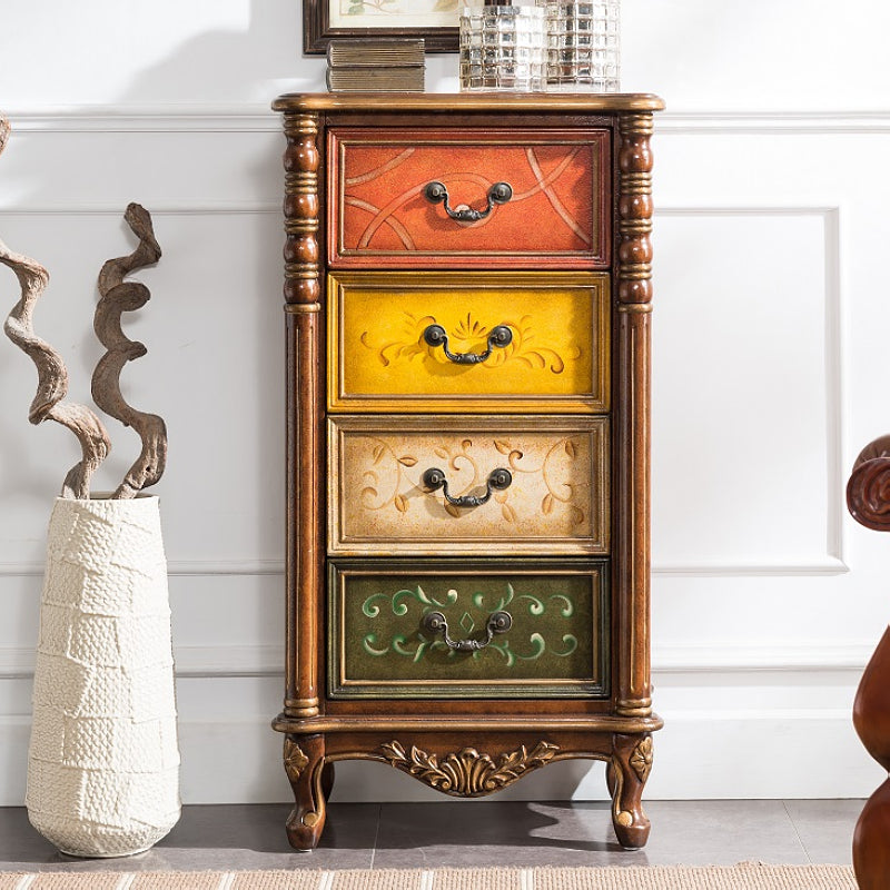 Traditional Solid Wood Lingerie Chest Vertical Storage Chest with 3 / 4 Drawers