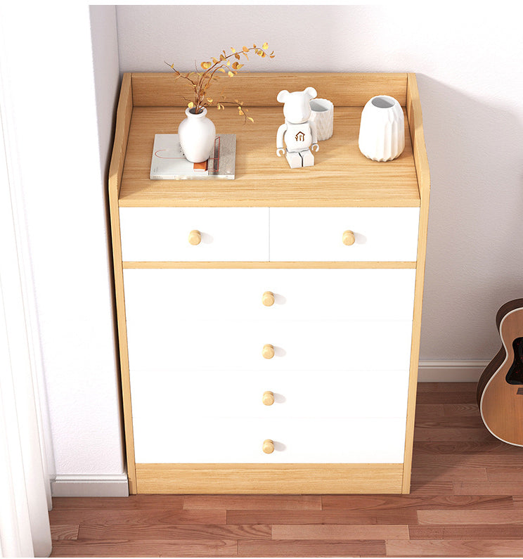 Modern Wooden Chest Bedroom Vertical Storage Chest with 4 / 5 / 6 Drawers