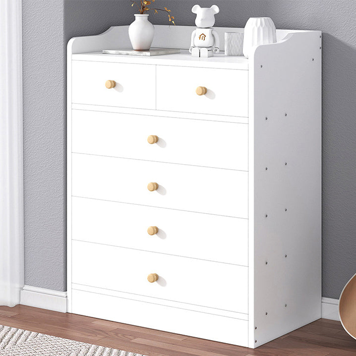 Modern Wooden Chest Bedroom Vertical Storage Chest with 4 / 5 / 6 Drawers
