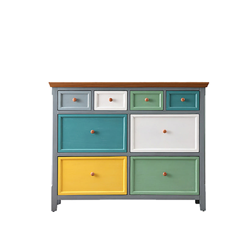 Traditional Solid Wood Chest Bedroom Storage Chest with Multi Drawers