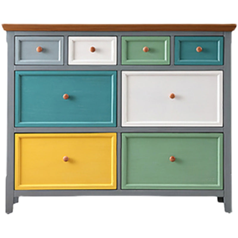 Traditional Solid Wood Chest Bedroom Storage Chest with Multi Drawers