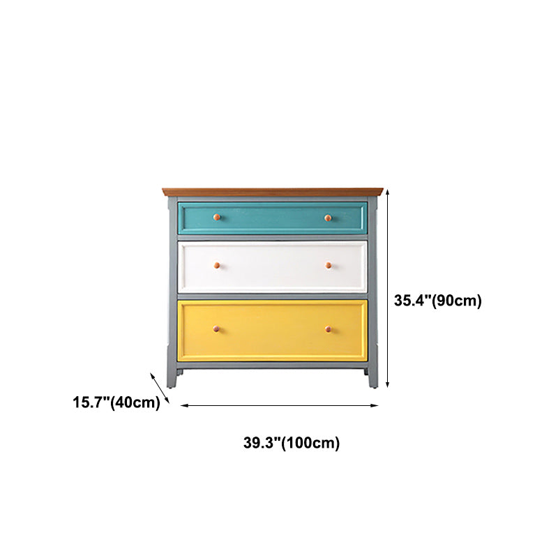 Traditional Solid Wood Chest Bedroom Storage Chest with Multi Drawers