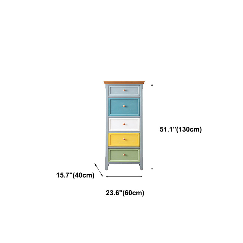 Traditional Solid Wood Chest Bedroom Storage Chest with Multi Drawers