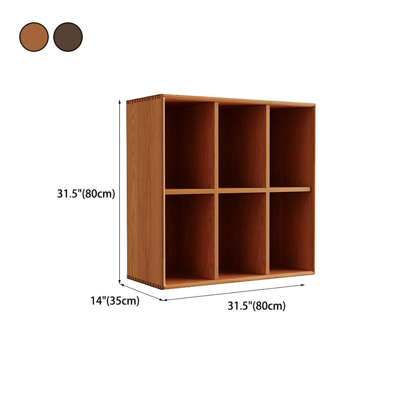 Modern Style Bookcase Solid Wood Closed Back Bookshelf for Home Office