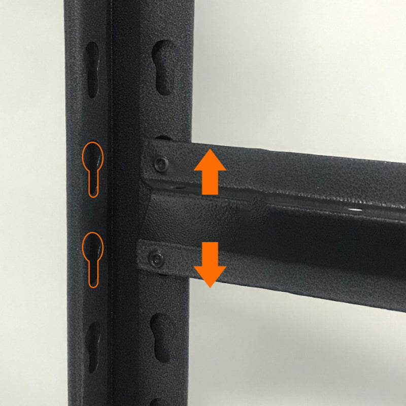 Open Black Metal Storage Bookshelf Modern Home Office Bookcase