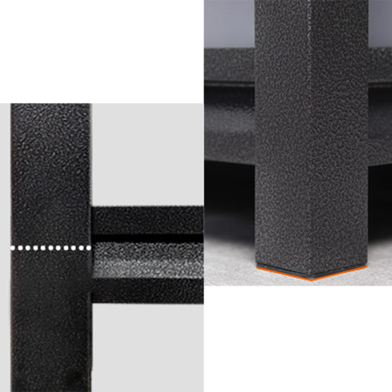 Open Black Metal Storage Bookshelf Modern Home Office Bookcase