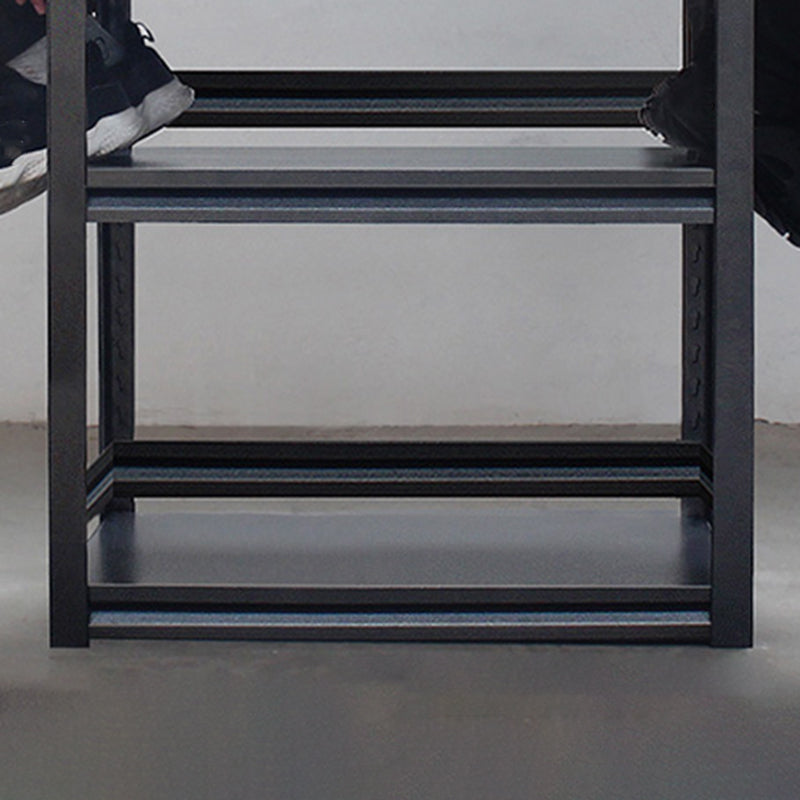 Open Black Metal Storage Bookshelf Modern Home Office Bookcase