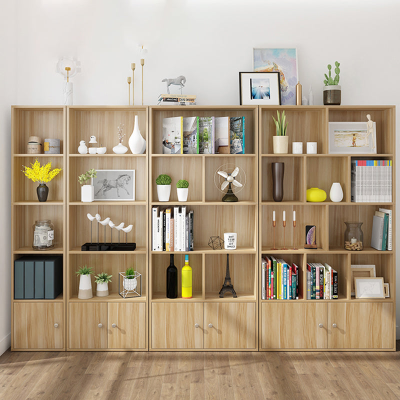 Closed Wooden Bookshelf Modern Home Living Room Standard Bookcase with Door