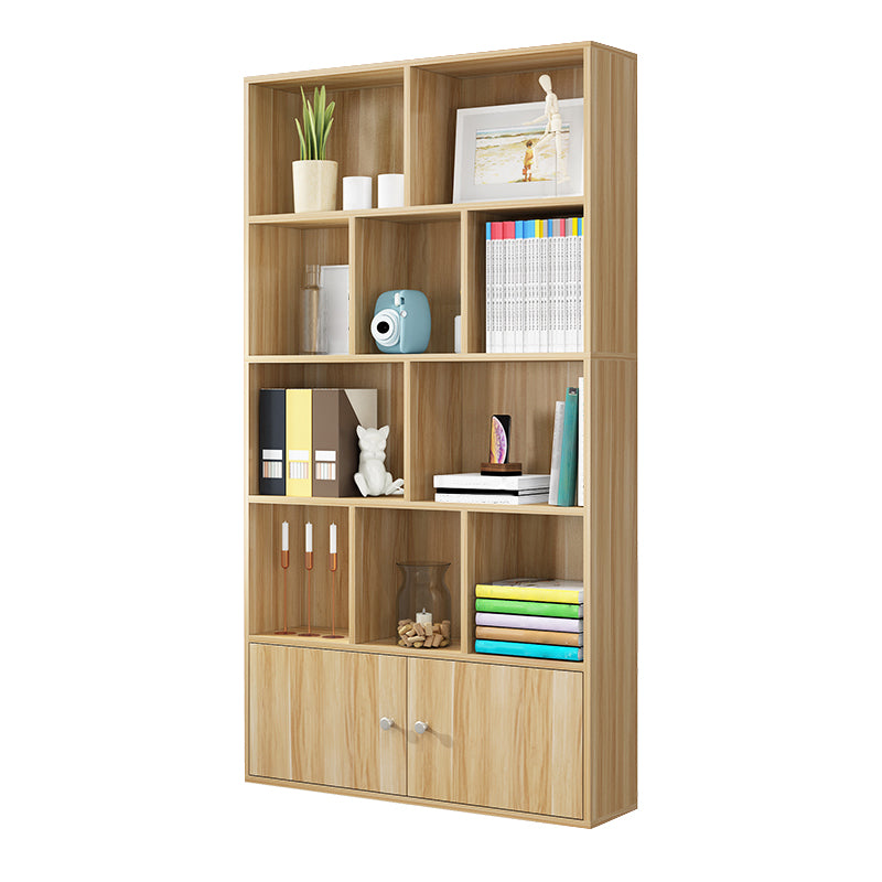 Closed Wooden Bookshelf Modern Home Living Room Standard Bookcase with Door