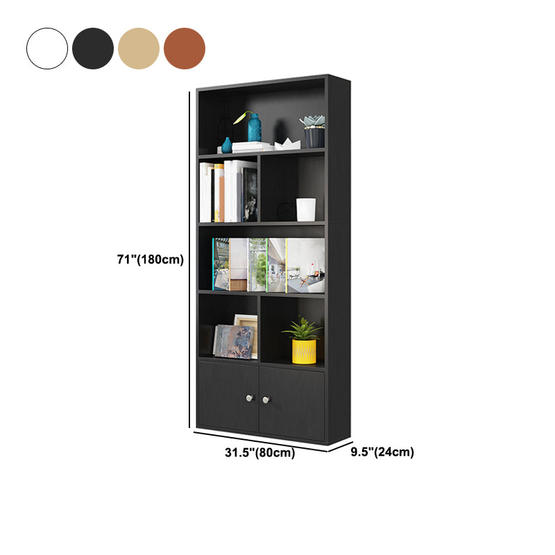 Closed Wooden Bookshelf Modern Home Living Room Standard Bookcase with Door