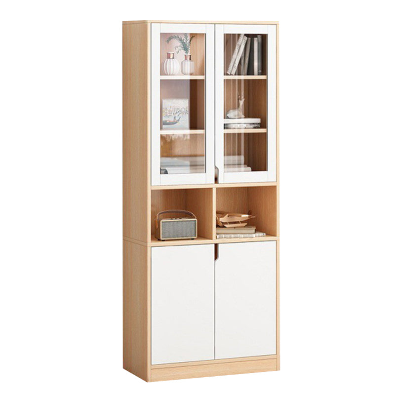 Scandinavian Closed Back Book Shelf 11.8'" W Wood Bookcase for Office