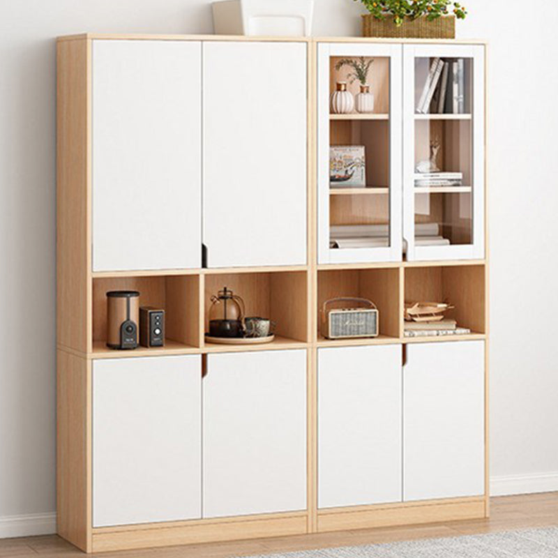 Scandinavian Closed Back Book Shelf 11.8'" W Wood Bookcase for Office
