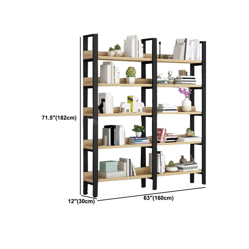 Industrial Steel Etagere Bookshelf 11.8"W Open Back Book Shelf