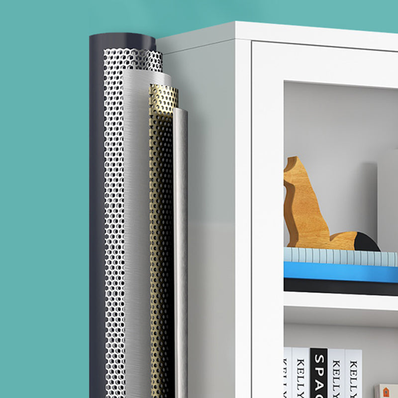 Contemporary Metal Bookshelf with Doors, Bookshelf for Any Room