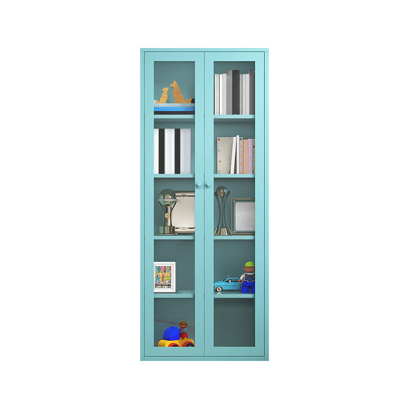 Contemporary Metal Bookshelf with Doors, Bookshelf for Any Room