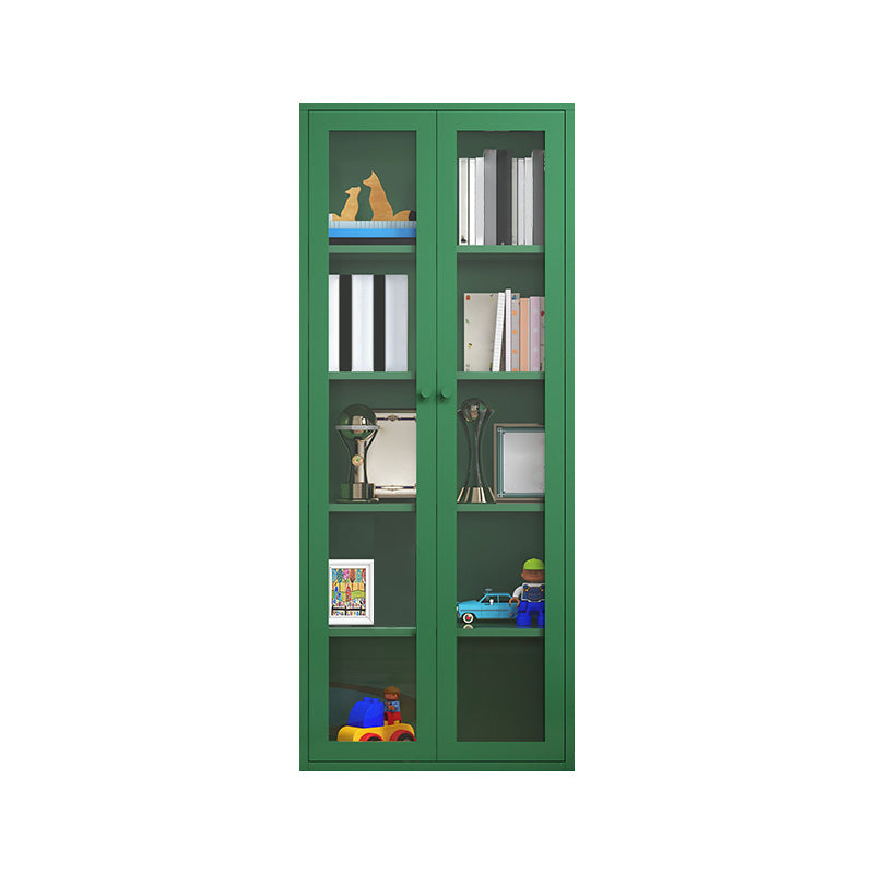 Contemporary Metal Bookshelf with Doors, Bookshelf for Any Room