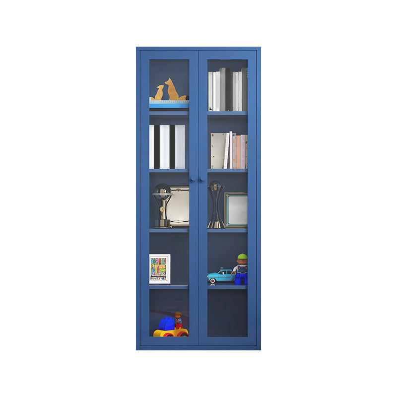 Contemporary Metal Bookshelf with Doors, Bookshelf for Any Room