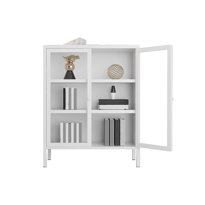 Contemporary Metal Bookshelf with Doors, Bookshelf for Any Room