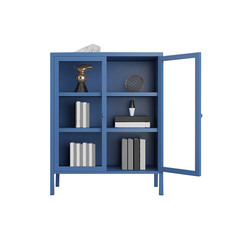 Contemporary Metal Bookshelf with Doors, Bookshelf for Any Room