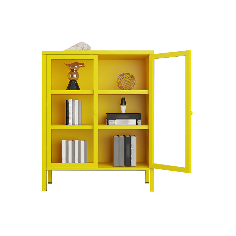 Contemporary Metal Bookshelf with Doors, Bookshelf for Any Room