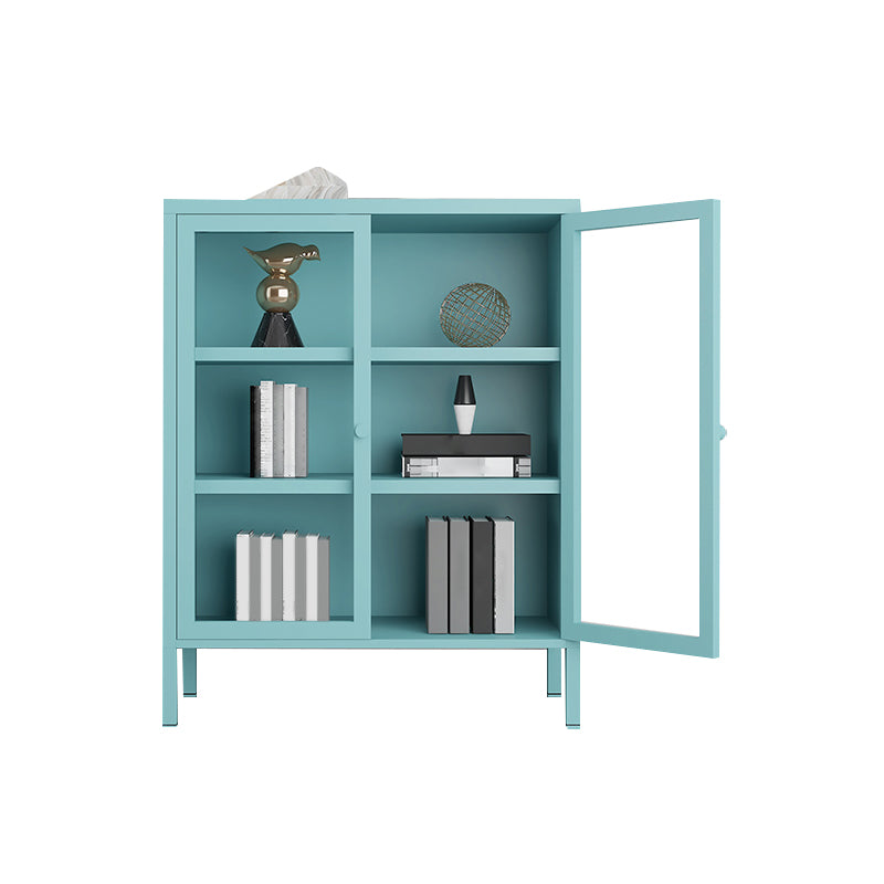 Contemporary Metal Bookshelf with Doors, Bookshelf for Any Room