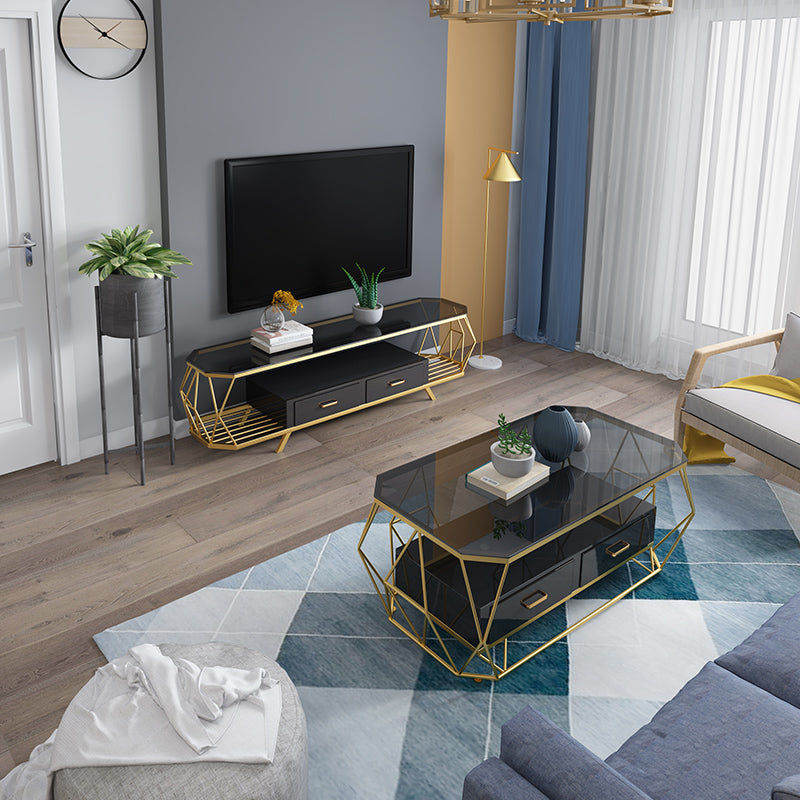 Home Open Shelving TV Stand Luxury Sintered Stone TV Cabinet