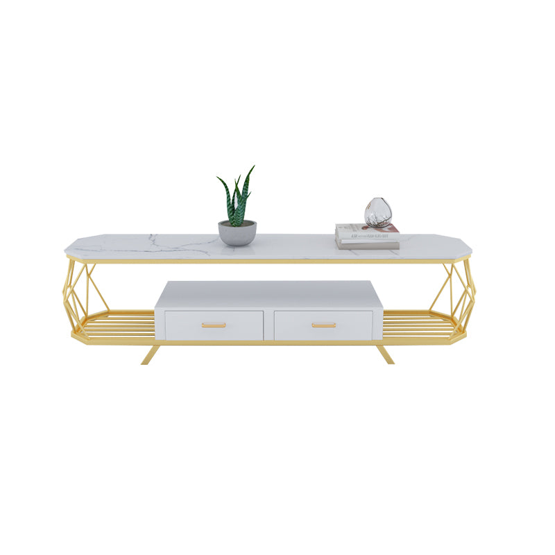 Home Open Shelving TV Stand Luxury Sintered Stone TV Cabinet