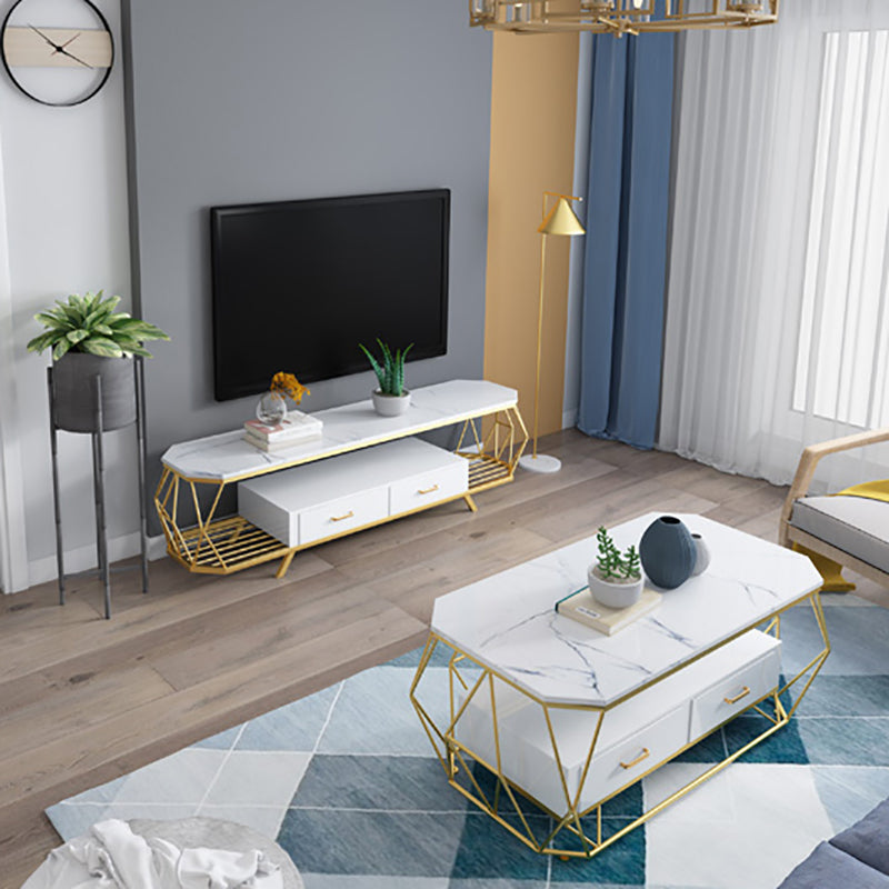 Home Open Shelving TV Stand Luxury Sintered Stone TV Cabinet