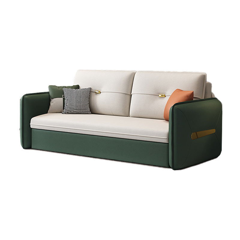 Contemporary Square Arm Faux Leather Stain Resistant Bed Sofa Couch