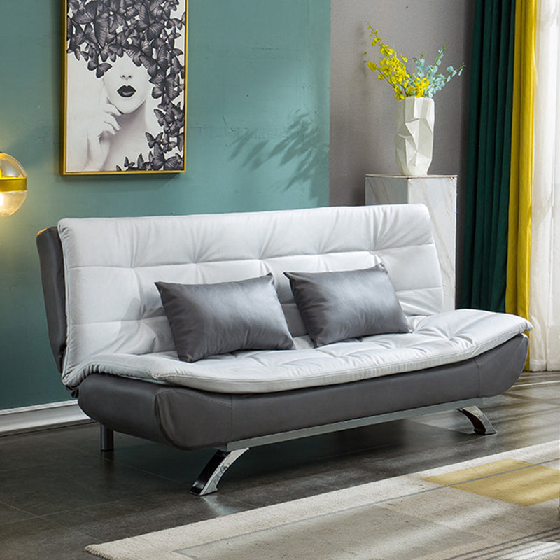 Faux Leather Sofa 35.43" H Armless Convertible Sofa for Living Room