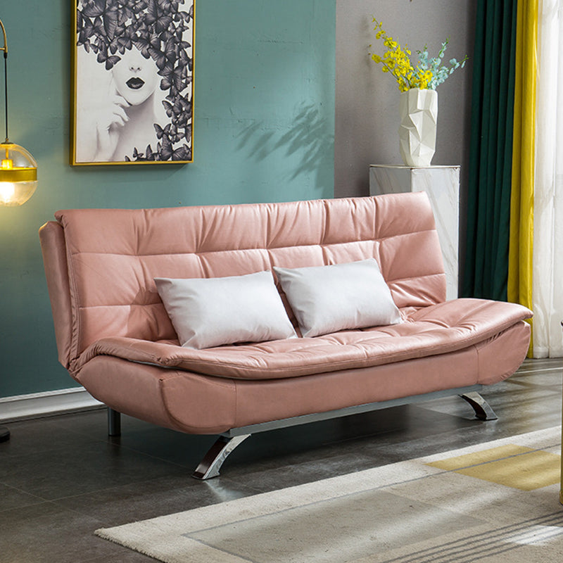 Faux Leather Sofa 35.43" H Armless Convertible Sofa for Living Room