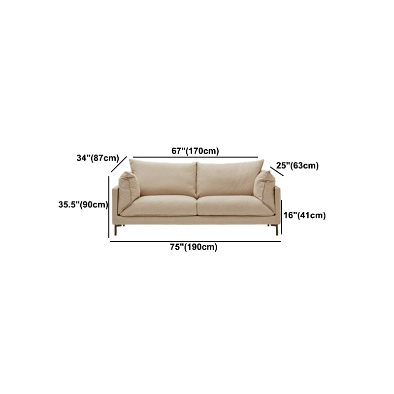 Modern Sofa with 2 Pillows Standard Pillow Top Arm Fabric Sofa