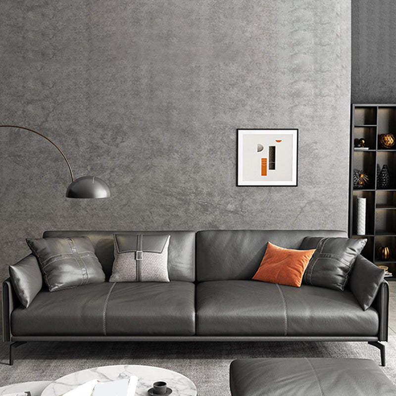 Faux Leather Sofa 33.46 " D x 30.70" H Square Arm Sofa for Living Room