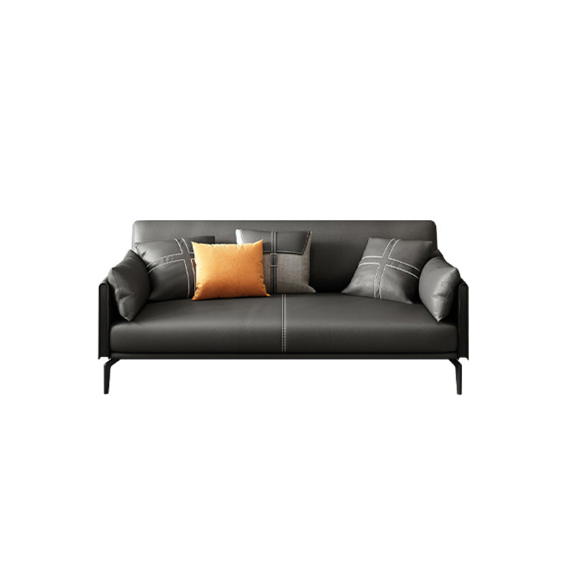 Faux Leather Sofa 33.46 " D x 30.70" H Square Arm Sofa for Living Room