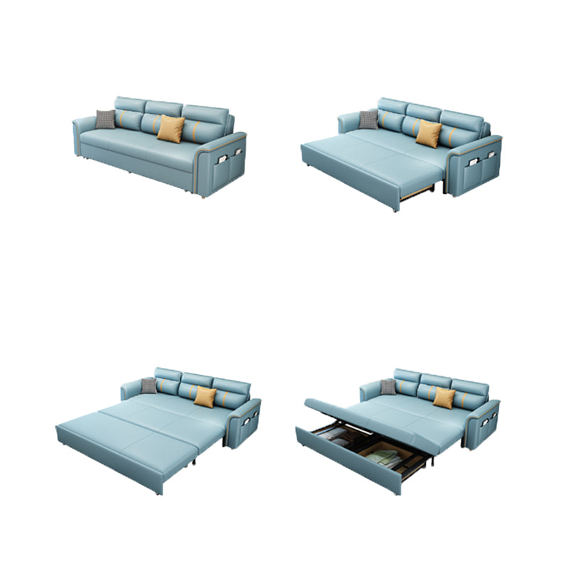 Contemporary Stain Resistant Sofa Bed Faux Leather Bed Sofa Couch
