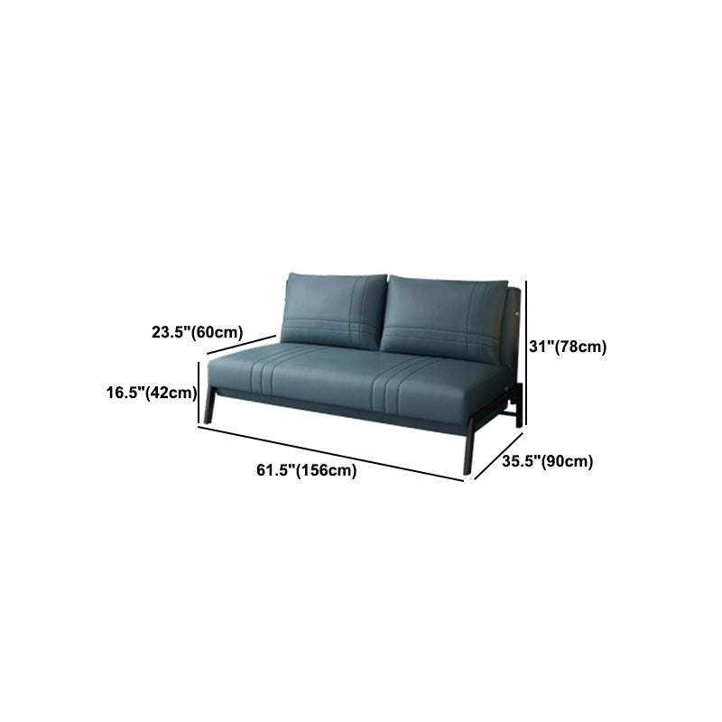 Faux Leather Contemporary Sofa Bed Armless Stain Resistant Bed Sofa Couch